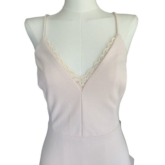 NWT Lulus V-Neck Adjustable Strap Open Lace Back Fishtail Hem Dress Women Sz XL - Picture 6 of 12